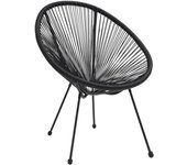 2 piezas sillas de jardín | silla de exterior | sillon jardín moon ratán negro cfw599520