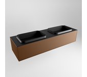 Mondiaz erin 150cm mueble de baño color rust con 1 cajón. con lavabo ridge doble sin orificios color urban