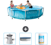 Paquete de piscina - intex - alrededor - 305x305x76 cm + accesorios cb75