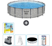 Paquete de piscina - bestway - alrededor - 549x549x122 cm + accesorios cb33