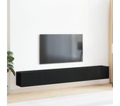 Juego de muebles para tv de 3 piezas vidaxl negro de madera elaborada