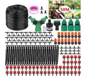 Kit de riego por goteo 200 piezas, kit de riego por goteo automático con manguera de 50 m para plantas de jardín