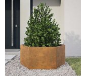 Jardinera hexagonal 104x90x45 cm acero desgastado