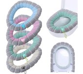 Funda para asiento de inodoro con asa, paquete de 4, suave, gruesa, elástica, lavable, funda para asiento de inodoro de tamaño universal