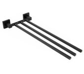 Toallero 3 barras soporte pared baño negro home rod 02122