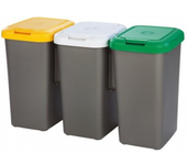 Cubo de basura de reciclaje set de 3 tontarelli 75 l
