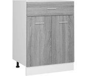 Armario inferior de cocina madera ingeniería gris 60x46x81,5 cm
