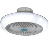 Ventilador de techo plafón led motor dc con altavoz iris rgb cct 25w blanco ø44cm cristalrecord