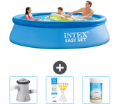 Paquete de piscina - intex - alrededor - 305x305x76 cm + accesorios cb73
