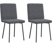 Pack 2 uds sillas de comedor | silla de cocina terciopelo gris oscuro cfw88964
