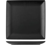 3x platos cuadrados de porcelana, 27x27 cm, negro h&h