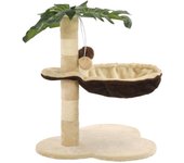 Rascador para gatos con nicho, peluche de sisal, 50 cm, beige y marrón 3702040