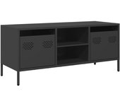 Mueble para tv | mueble de salón acero laminado en frío negro 101,5x39x43,5 cm cfw60600