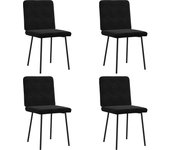 Pack 4 uds sillas de comedor | silla de cocina terciopelo negro cfw38926