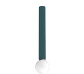 Lumicom | puro lámpara de techo, 1x e27, max 42w, metal, azul mediterráneo, d.4cm h.40cm