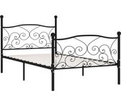 Estructura cama con somier sin colchón metal negro 90x200 cm