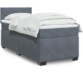 Maison exclusive - cama box spring individual con colchón terciopelo gris oscuro