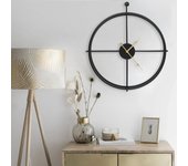 Vidaxl reloj de pared de hierro negro 52 cm