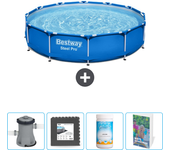 Paquete de piscina - bestway - alrededor - 305x305x76 cm + accesorios cb72