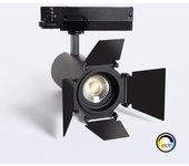 Ledkia foco carril led trifásico 30w fasano cinema cct regulable negro (2700k - 3200k - 4000k) seleccionable
