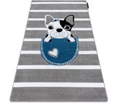 Alfombra petit bulldog perro gris 180x270 cm