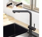 Cecipa max grifo mezclador de cocina negro, grifo de ducha, rociador de fregadero extraíble con 2 chorros, mezclador de fregadero de inox,modelo ue