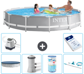 Paquete de piscina - intex - alrededor - 366x366x76 cm + accesorios a1920