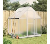 Maison exclusive - invernadero con marco base aluminio plateado 169x169x202 cm
