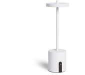 Ledkia lámpara de mesa led portátil para exterior metal con batería recargable jawania blanco
