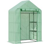 Invernadero de jardín outsunny acero, pe verde 141x72x191 cm 845-511