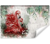 Papel pintado no tejido con foto flaming hojas de hormigón para dormitorio 520cm x 318cm