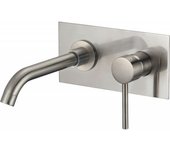 Grifo lavabo empotrado monomando carlow acero cepillado