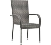6 piezas sillas de jardín | silla de exterior | sillon jardín apilables ratán sintético gris cfw599660