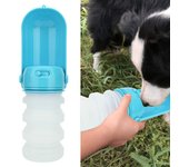 Botella de agua potable plegable portátil para mascotas, de silicona, de 350 ml, para viajes al aire libre, para perros y ga