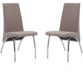 Pack 2 sillas de comedor, sillas para salón, acabado en tejido marengo, medidas: 44 cm (ancho) x 61 cm (largo) x 95 cm (alto)