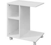 Mesa auxiliar con 2 estantes, consola,mesita de noche con ruedas para ipad, teléfono o lampara fbt48-w sobuy es