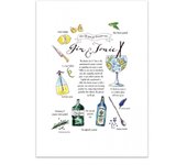 Art-poster - gin tonic cocktail - mercedes lopez charro - 30 x 40 cm