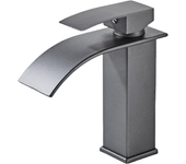 Grifo de lavabo cascada gris, mezclador de fregadero con caño alto de 170 mm, grifo cascada gris g 3/8