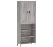 Aparador alto | aparador de comedor | armario de cocina madera contrachapada gris sonoma 69,5x34x180 cm cfw75493