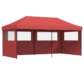Tienda de fiesta plegable pop-up 3 paredes laterales burdeos