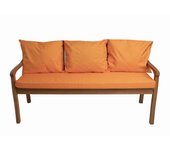 Cojines para banco 150x60x7/3x50x56cm, cojines para banco de jardín naranja, cojines para banco de interior, cojines de 3 plazas para columpio