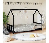 Maison exclusive - estructura de cama para niños madera de pino negro 90x190 cm