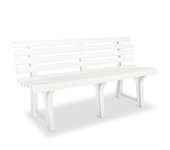 Maison exclusive - banco de jardín plástico blanco 145,5 cm