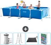 Paquete de piscina - intex - rectángulo - 450x220x84 cm + accesorios cb112