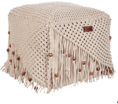 Beliani puf macramé dandai algodón beige 40 cm 40 cm 40 cm