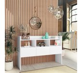 Aparador | aparador de comedor | armario de cocina de madera contrachapada blanco 105x30x70 cm cfw42907