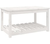 Mesa de jardín madera maciza de pino blanco 82,5x50,5x45 cm