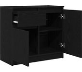 Aparador | aparador de comedor | armario de cocina con cajón roble negro 71x35x65 cm madera de ingeniería cfw42734