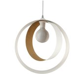 Lumicom | nucleo lámpara pendiente, 1x e27, max 42w, metal, blanco mate/hoja dorada, d.40cm