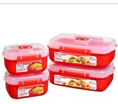 Pack de 4 herméticos para microondas microwave sistema